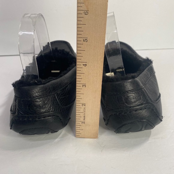 UGG x Telfar Black Leather Shearling‎ Lined Moccasin Slippers Shoes - Picture 4 of 7
